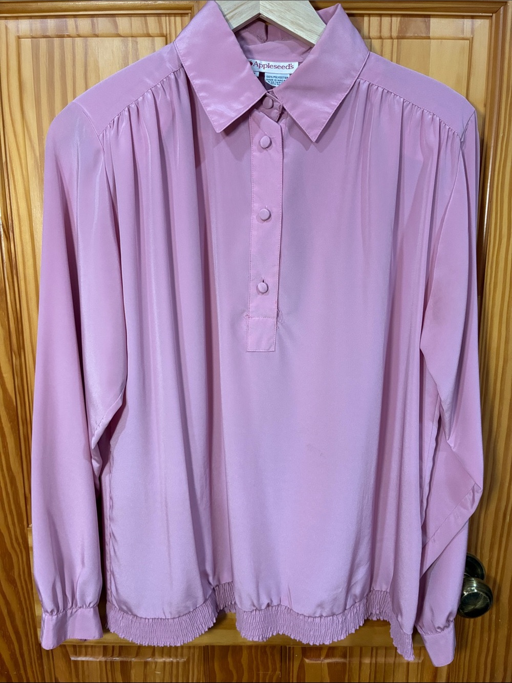 Vintage Appleseed's Dusty Pink Long-Sleeve Button-Front Blouse